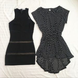 Bodycon Dress (Tobi) and Asymmetrical High-Low Top